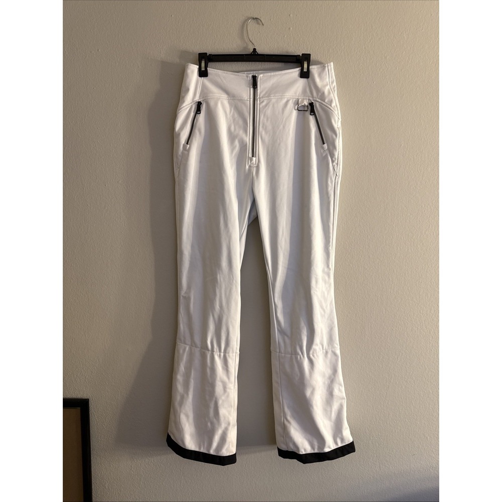 Lole White with Zipper Pockets Light Stains On Leg Snow Ski Snowboarding Pants